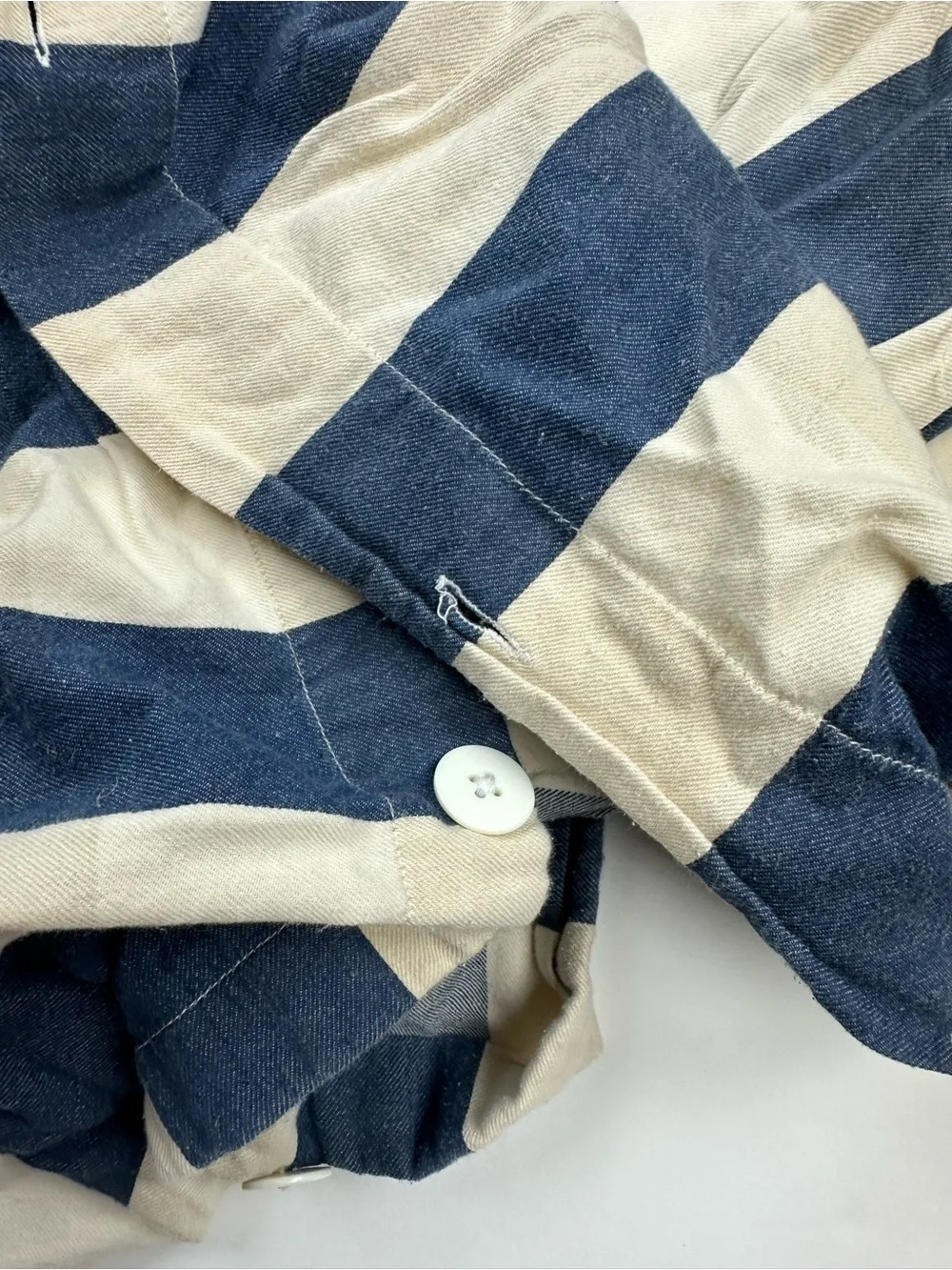 Restoration Hardware Baby & Child Navy Neutral Striped Checkered Duvet Cover